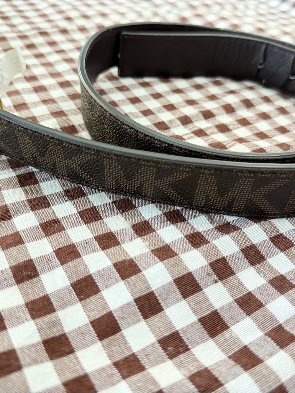 Michael Kors Brown Monogram Slim Belt